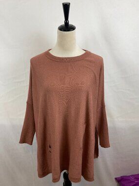 Mer Sea Oversized Top P Dusty Mauve Knit Pockets